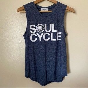Soulcycle Blue Speckled Athletic Racerback Tank Top
